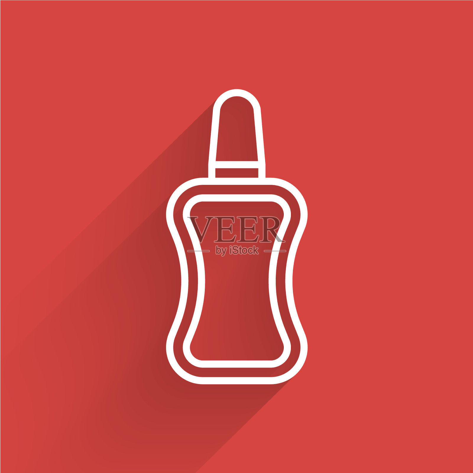 白色线指甲油瓶图标孤立与图标素材