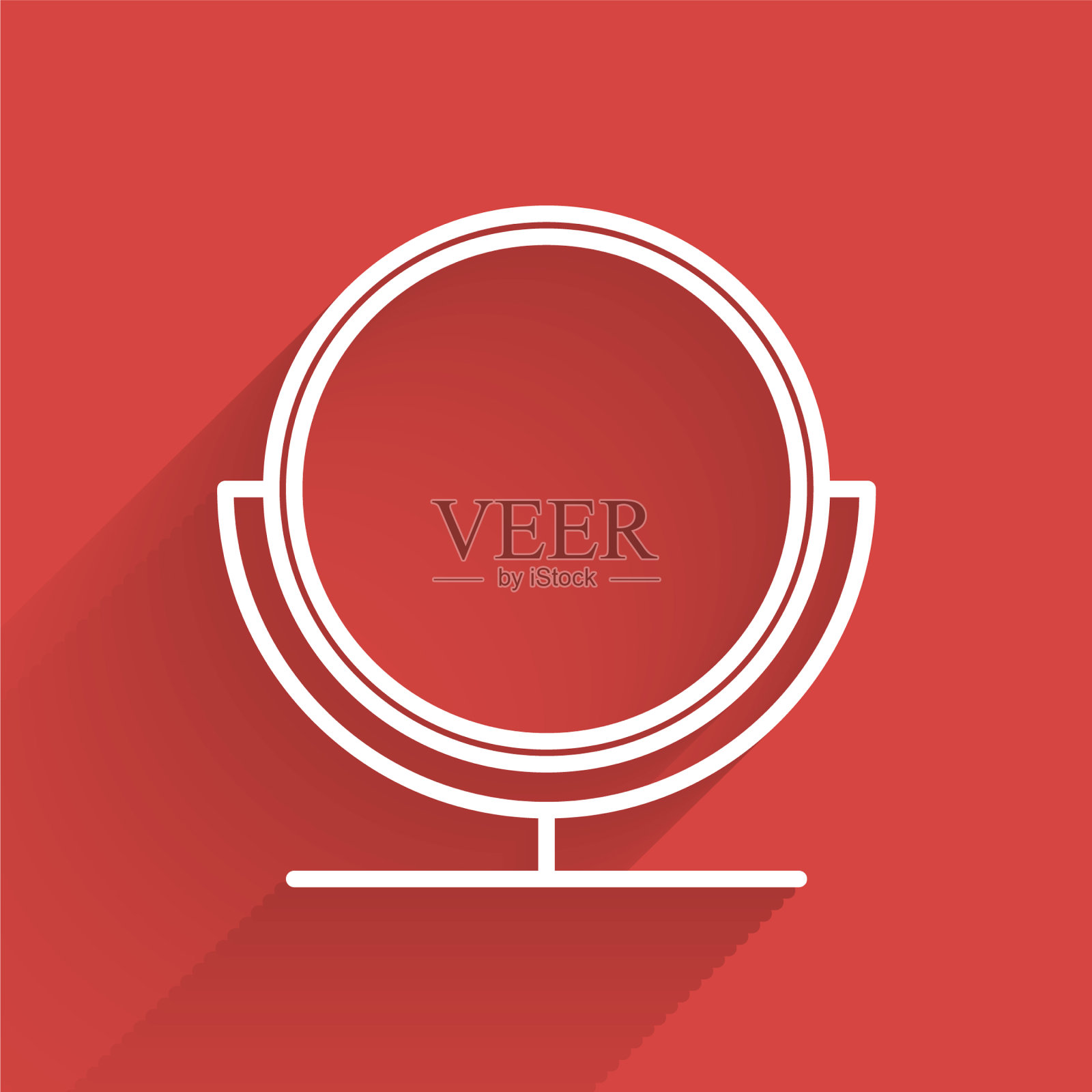 白线圆妆镜图标与孤立插画图片素材