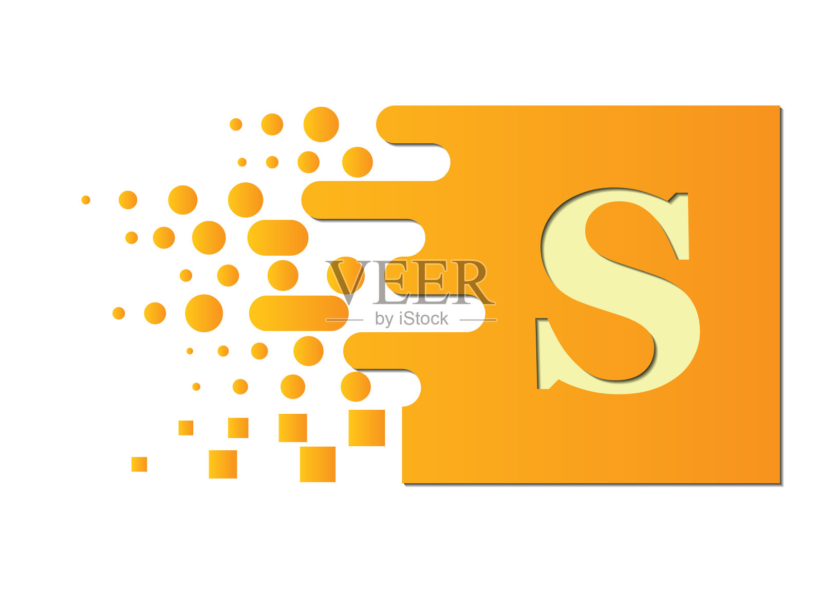 彩色方块上的字母和被破坏的方块。插画图片素材