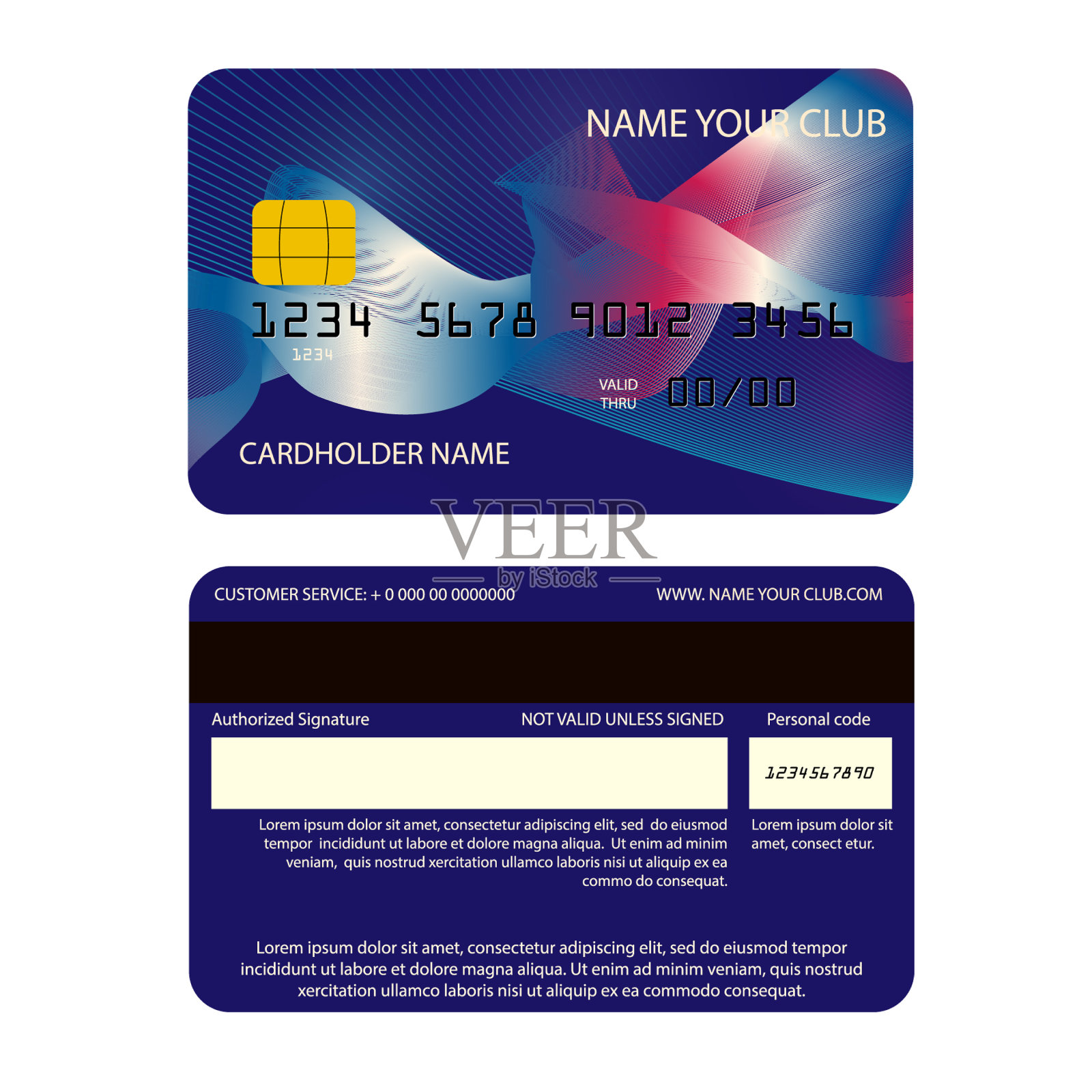 为会员提供有保护的塑料卡插画图片素材