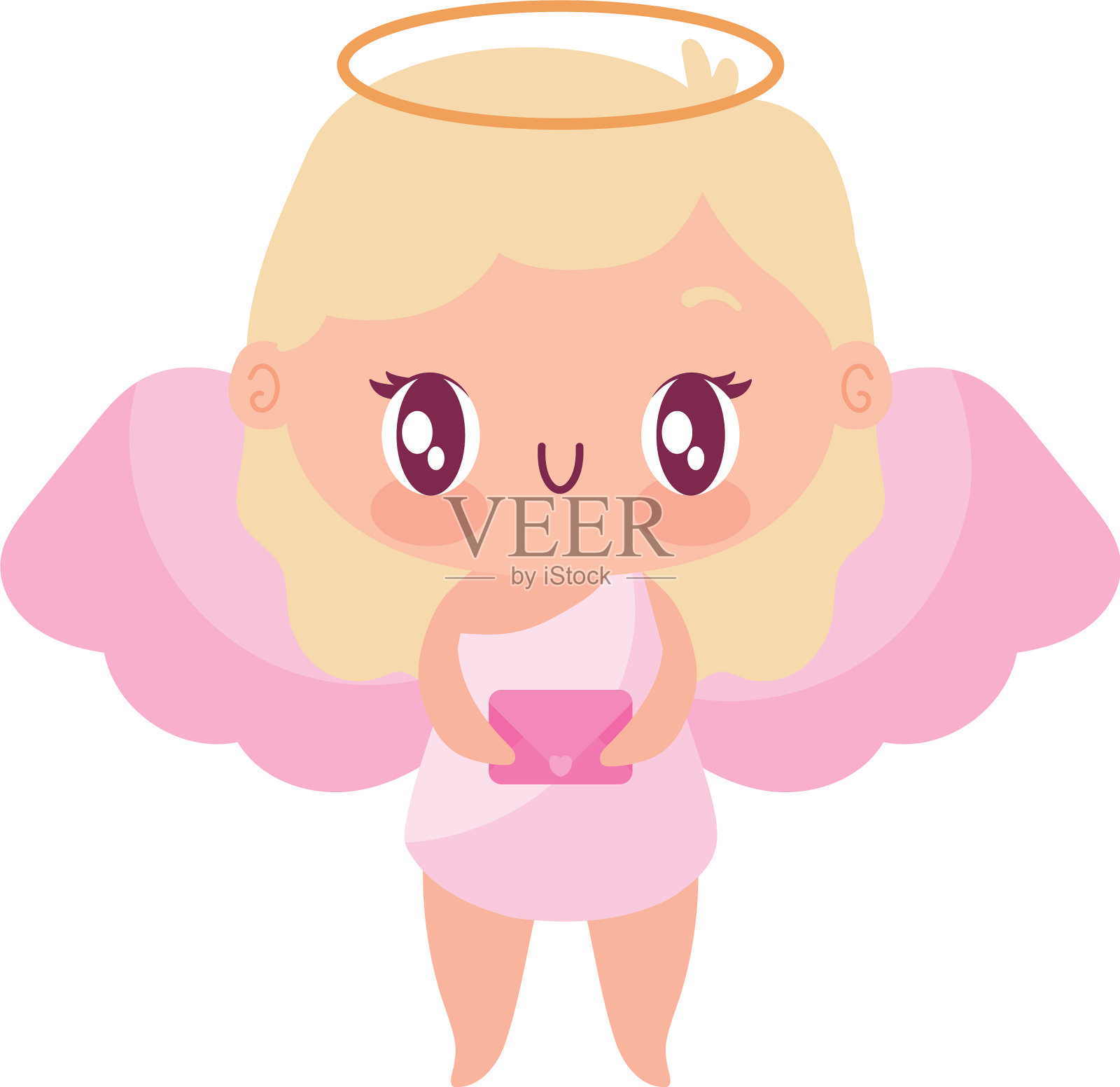 孤立的少女丘比特卡通设计设计元素图片