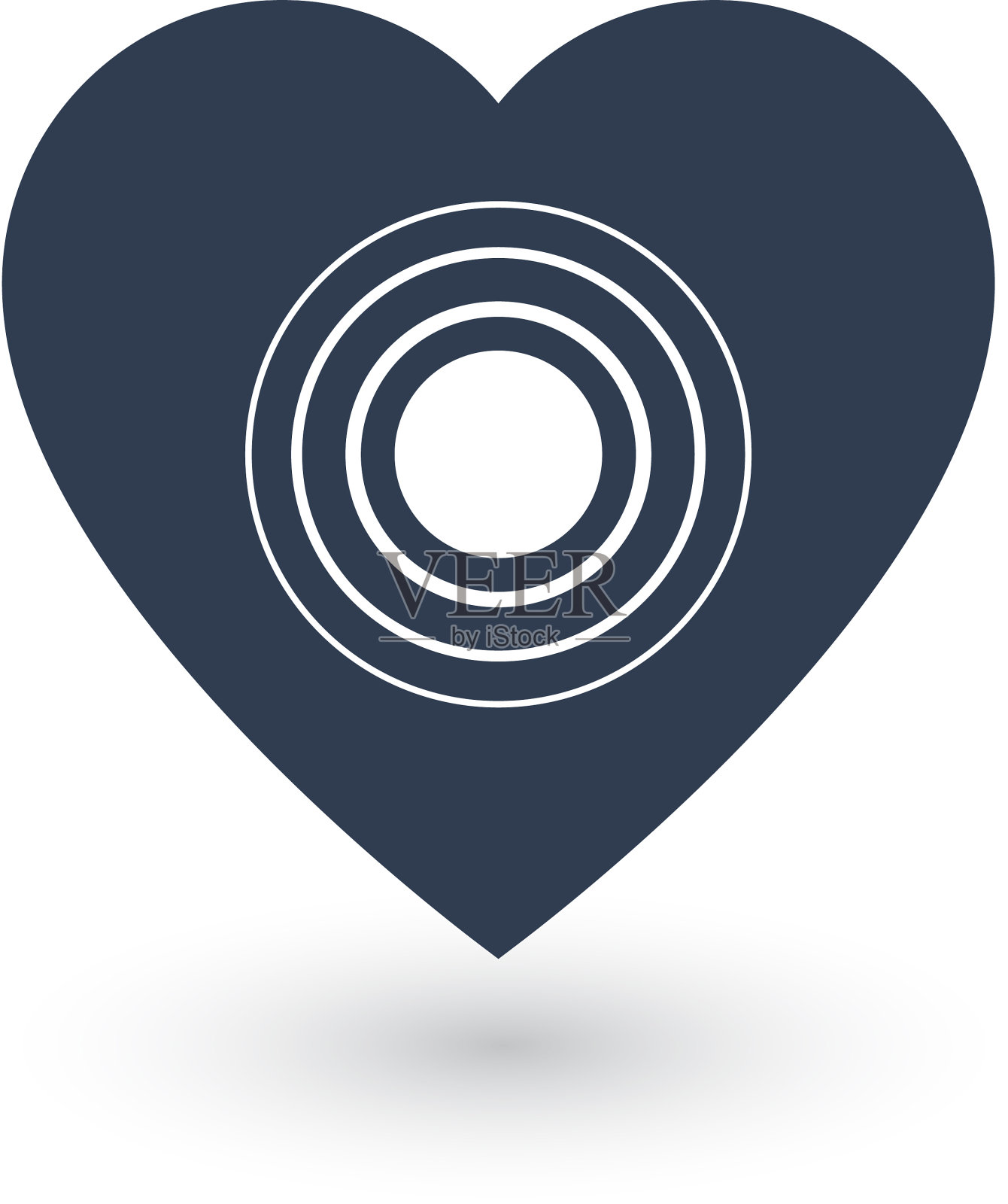 心脏和环脉在白色上分离设计元素图片