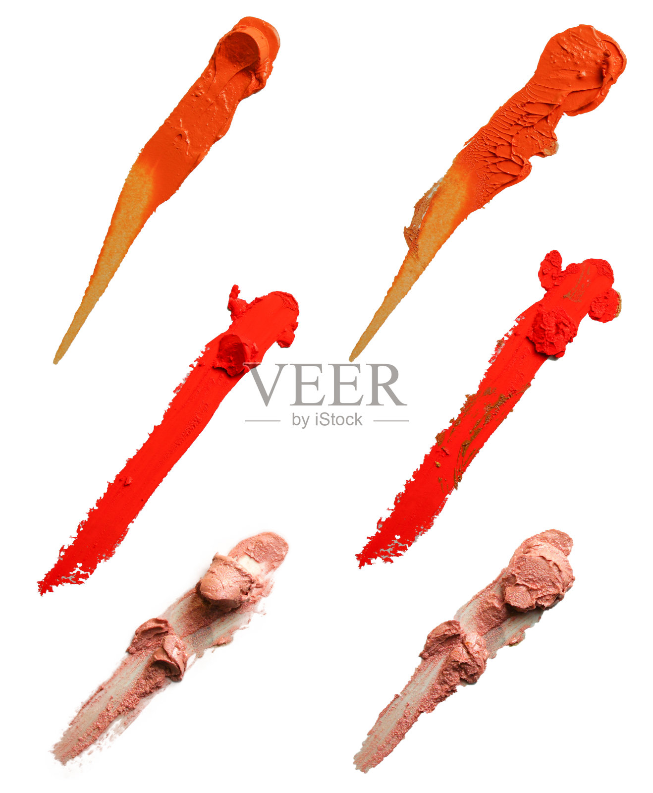 涂抹一套口红压碎孤立的白色背景照片摄影图片