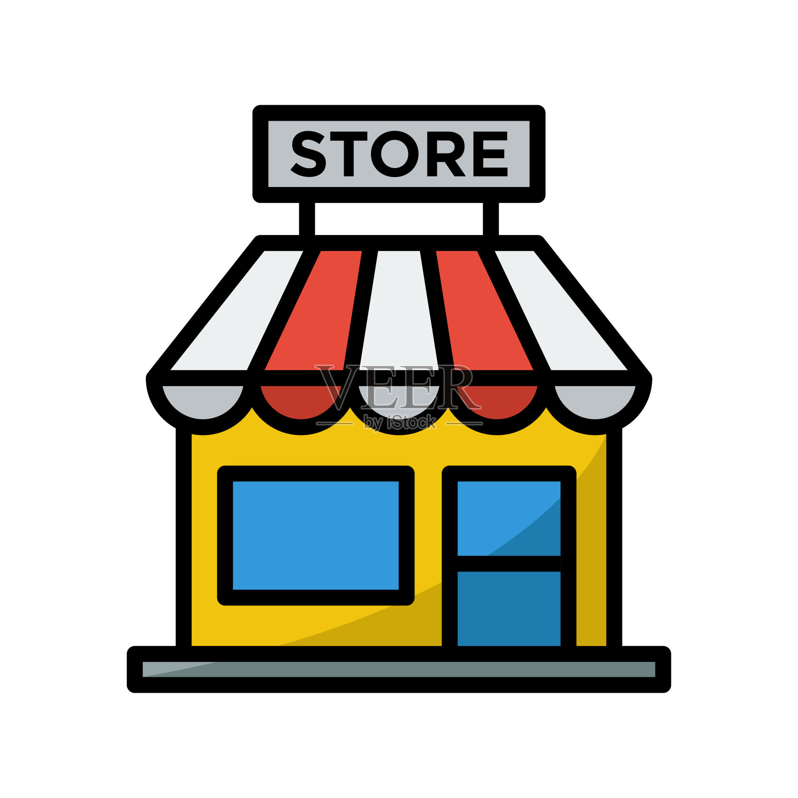 商店-商店-市场图标矢量设计模板图标素材