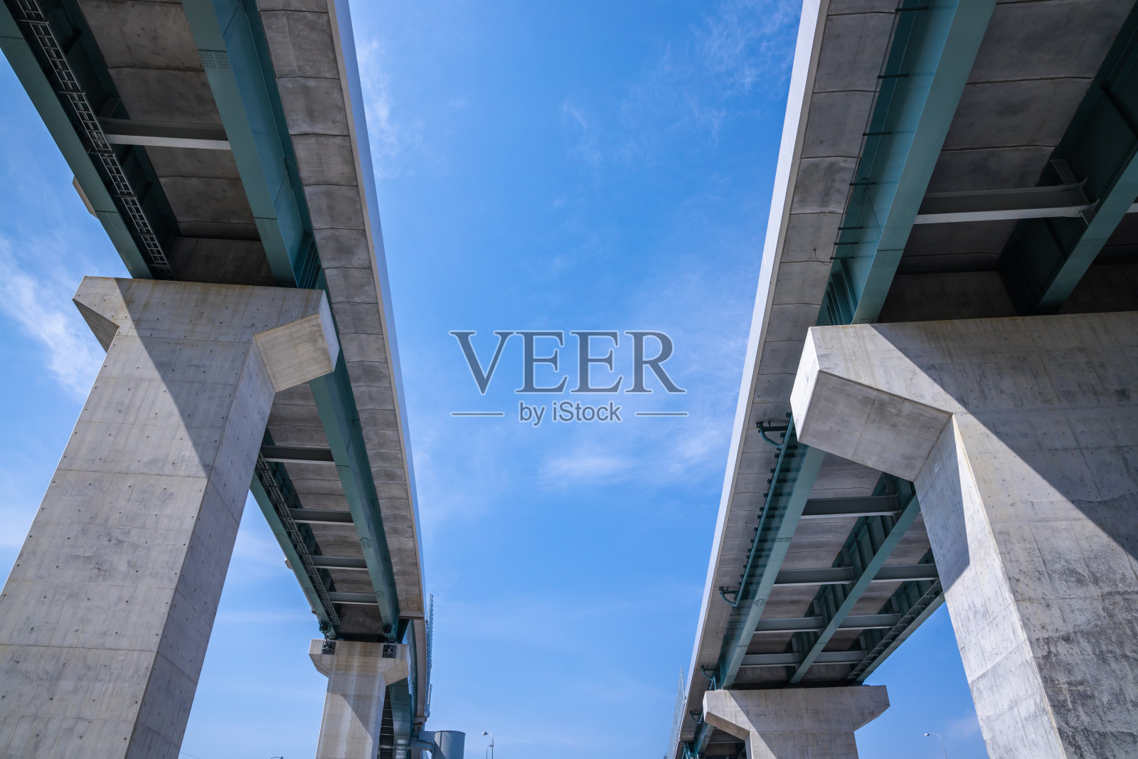 蓝天高架桥，高速公路照片摄影图片