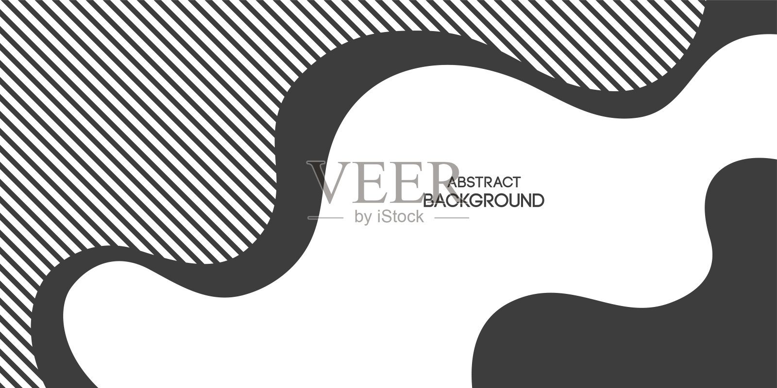 抽象背景，海报，横幅。构成平滑的动态波浪、线条、条纹状液体形状。插画图片素材