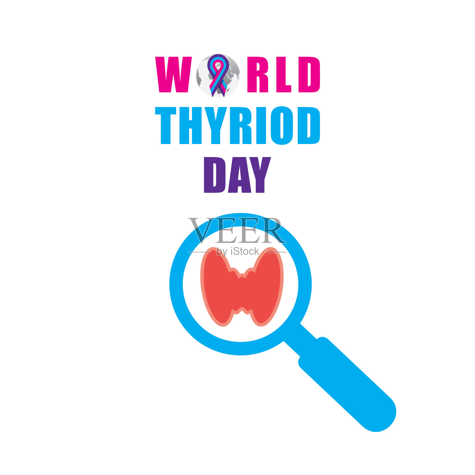 世界甲状腺日标语插画图片素材