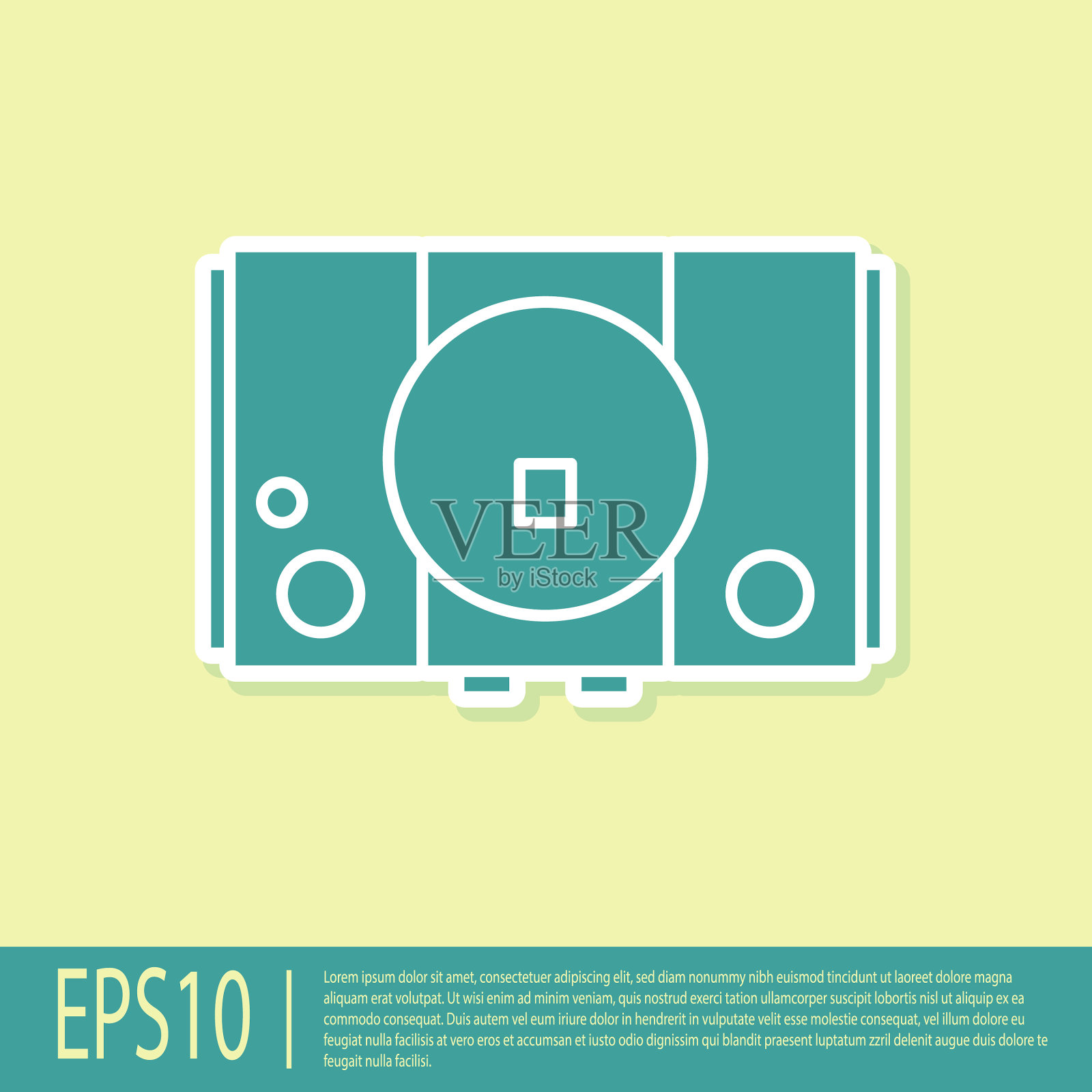 绿色视频游戏机图标隔离黄色插画图片素材