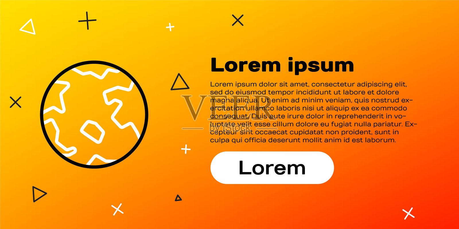 Line Worldwide图标隔离在黄色背景上。在全球销。色彩斑斓的轮廓的概念。矢量图插画图片素材