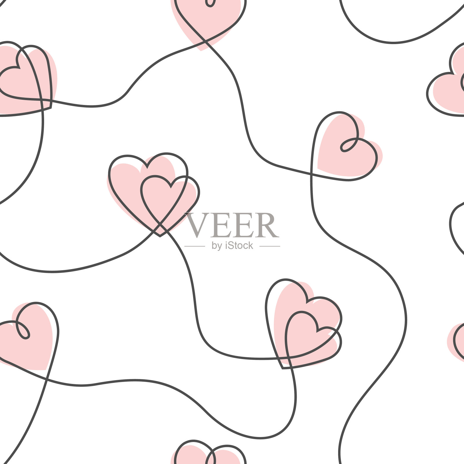 心无缝模式插画图片素材