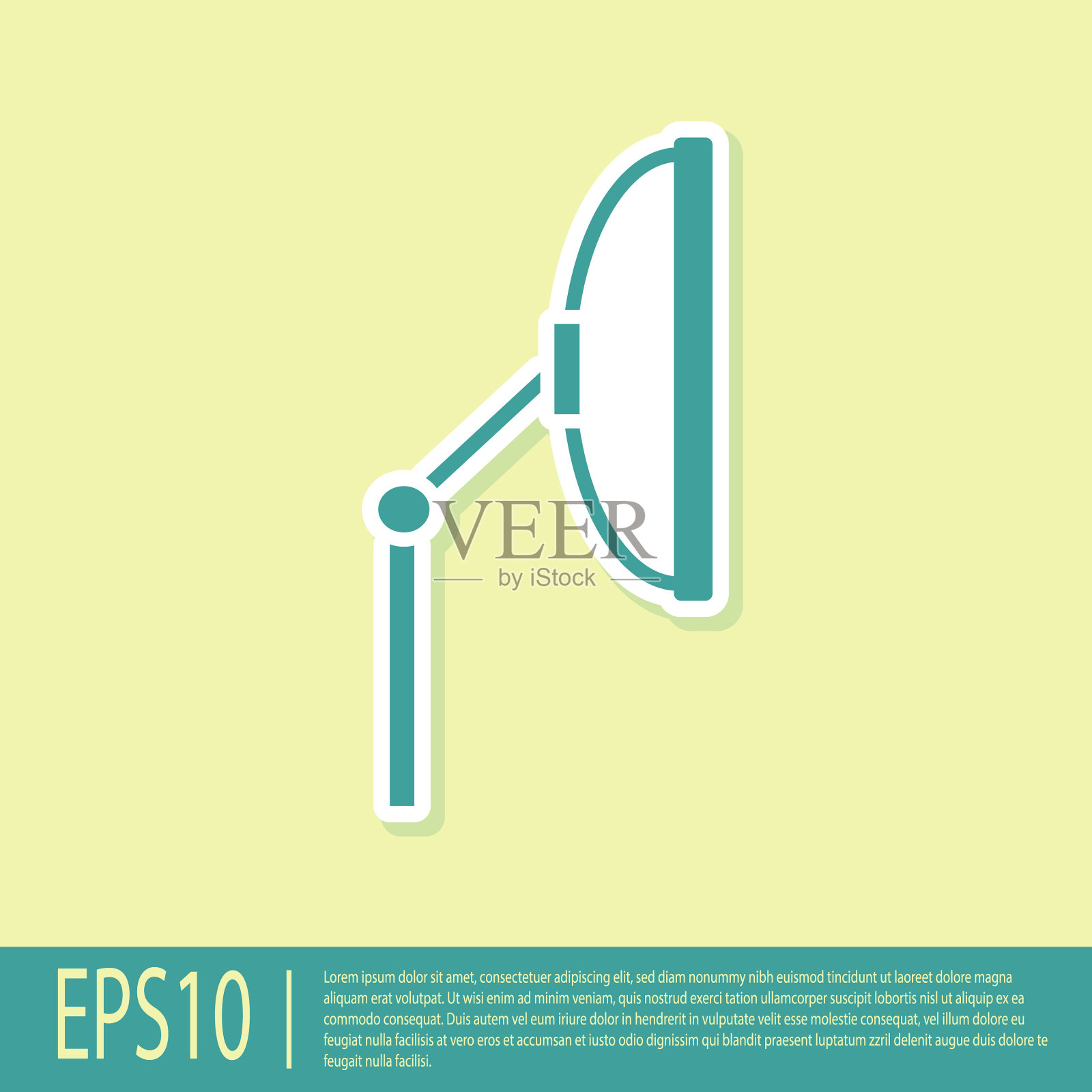 绿色挡风玻璃刮水器图标隔离在黄色插画图片素材