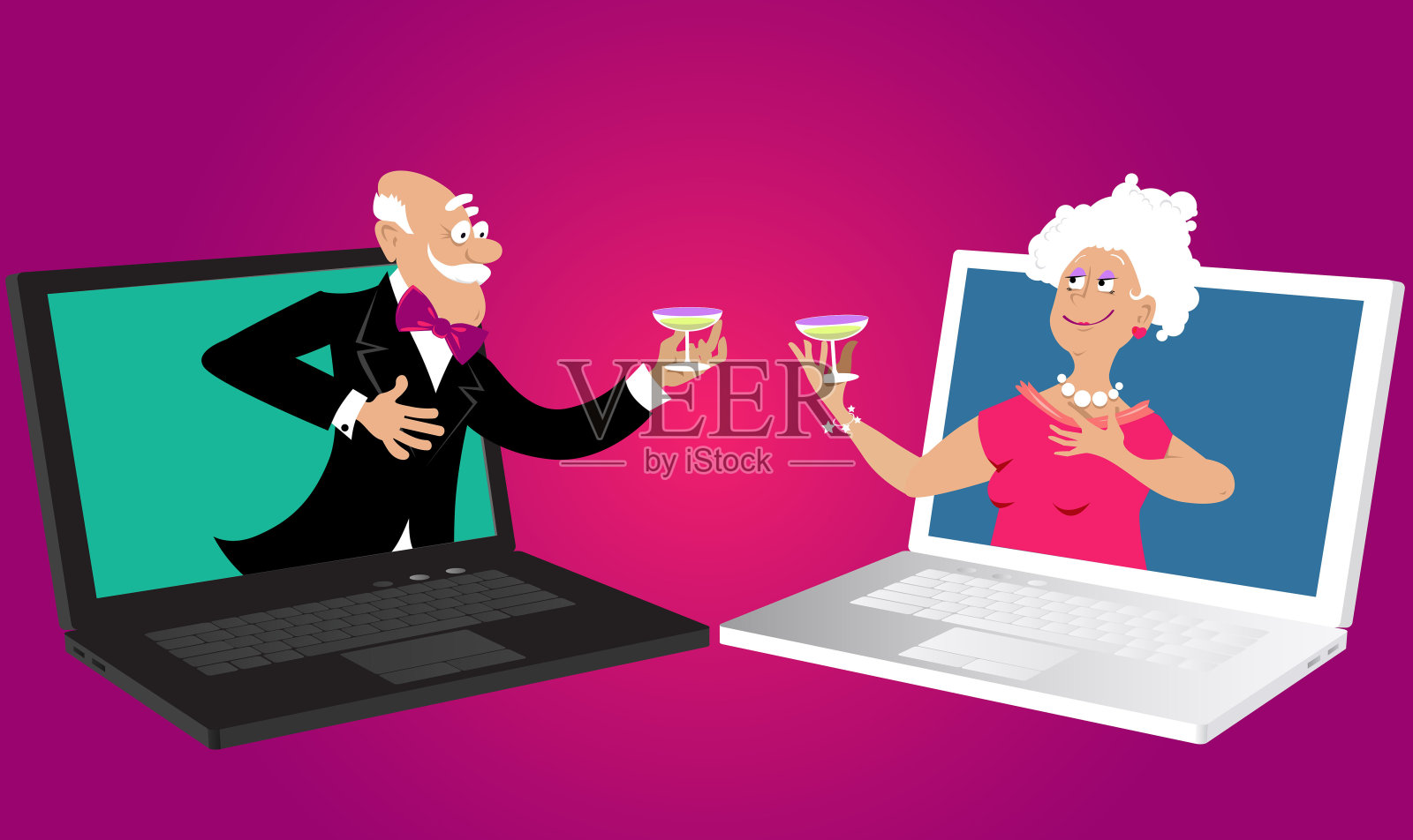 网上约会插画图片素材