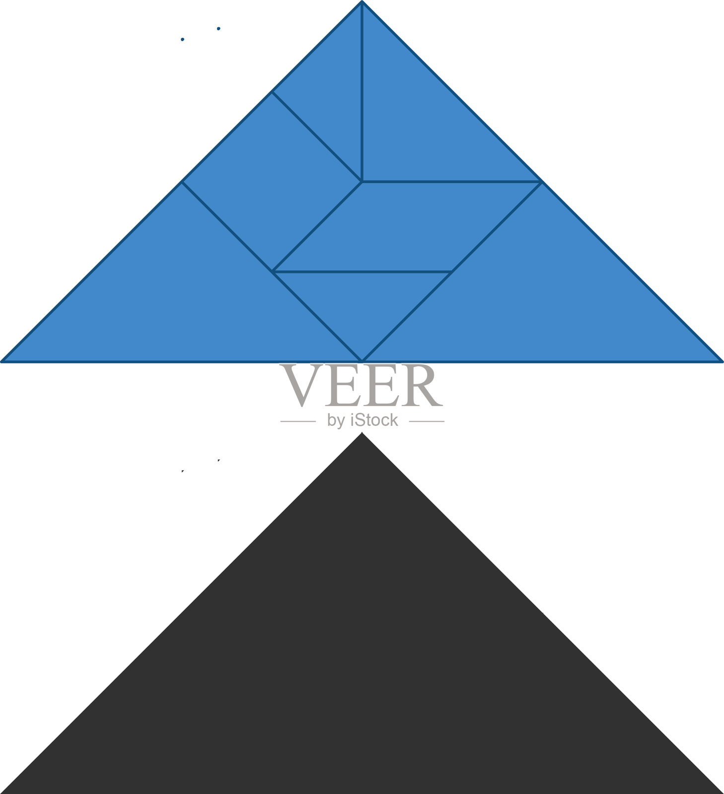 中国传统七巧板解剖拼图插画图片素材