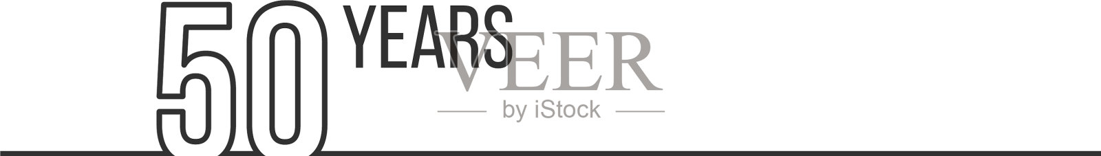 50周年或生日线形轮廓插画图片素材