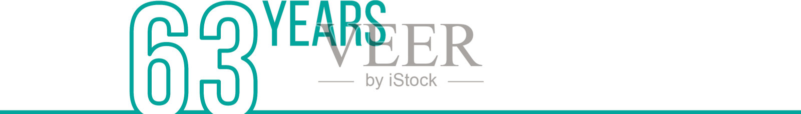 63周年或生日线形轮廓插画图片素材