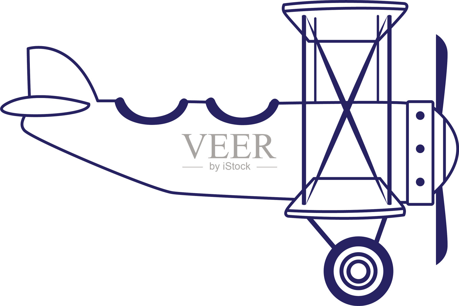 轻型飞机图标平面设计插画图片素材