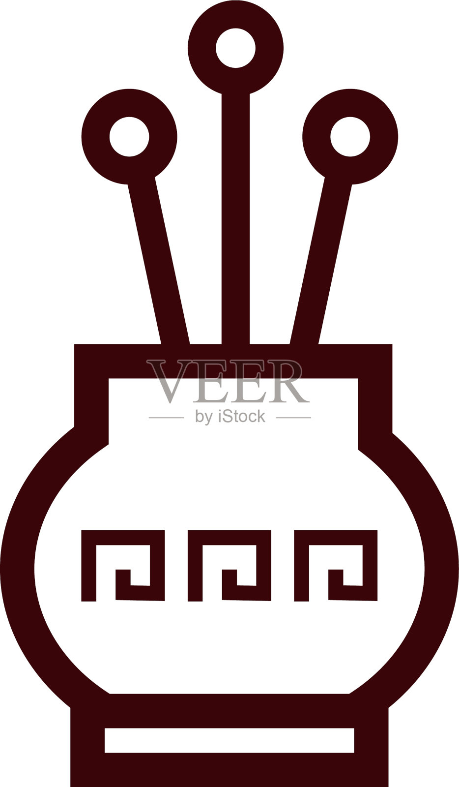 中国新年花瓶与鲜花设计元素图片