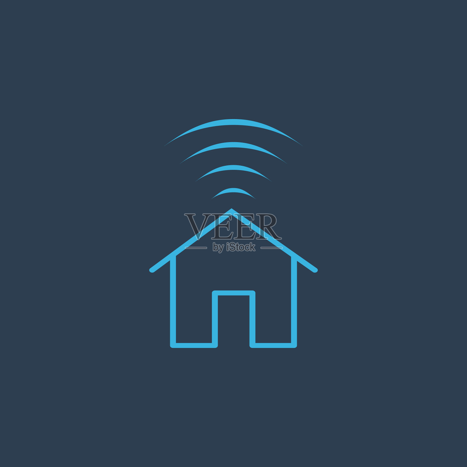 智能家庭互联网房子与wifi股票插画图片素材