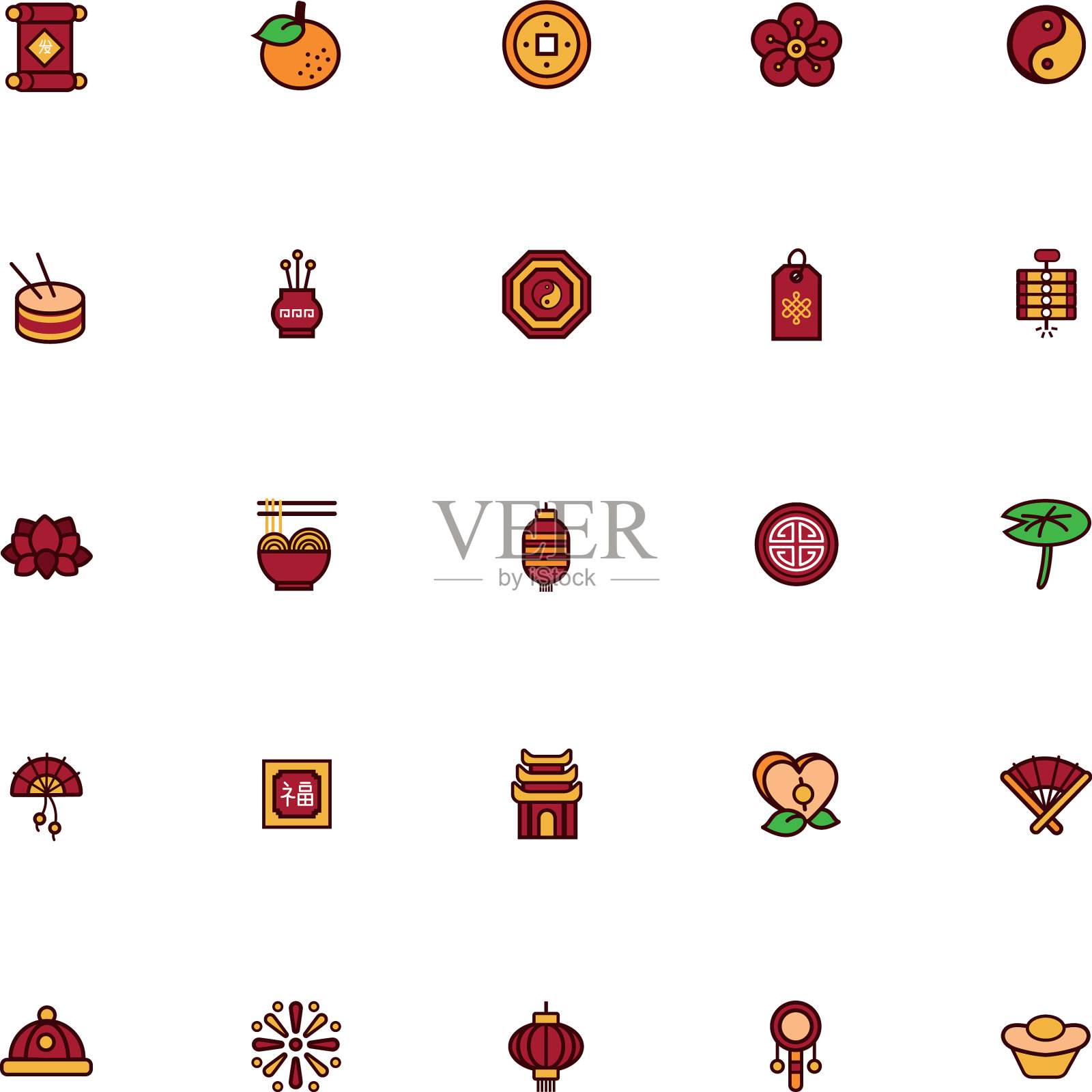 捆绑中国新年的图标图标素材