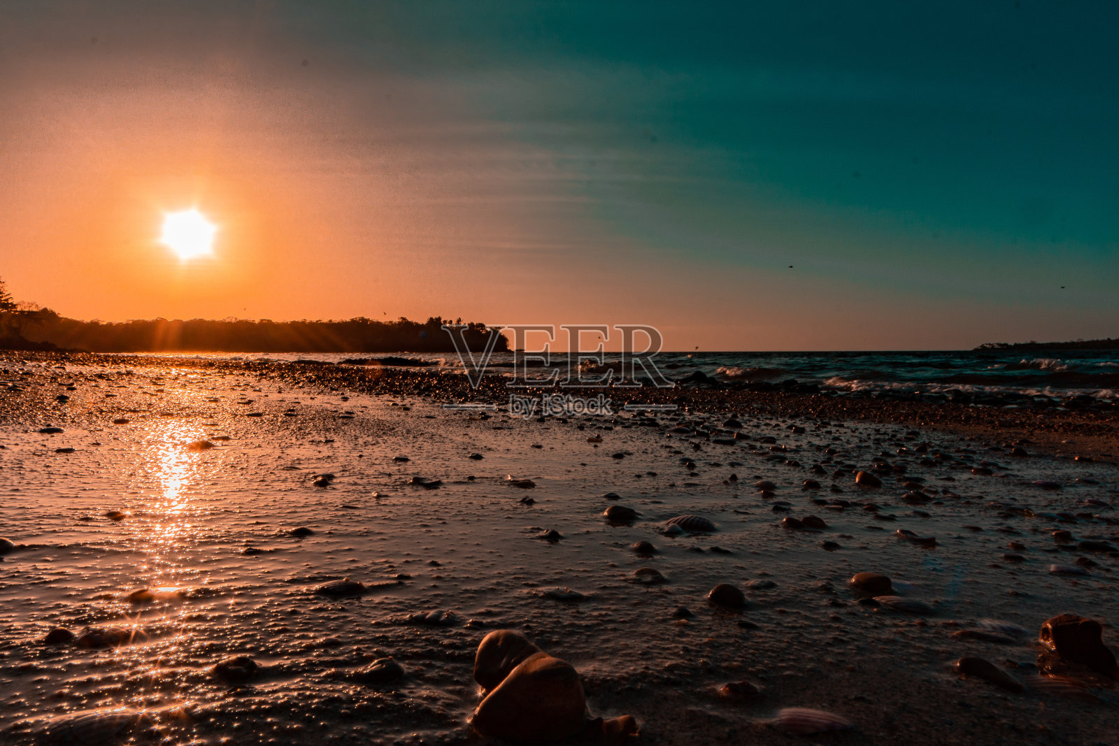 橙色的日落照片摄影图片