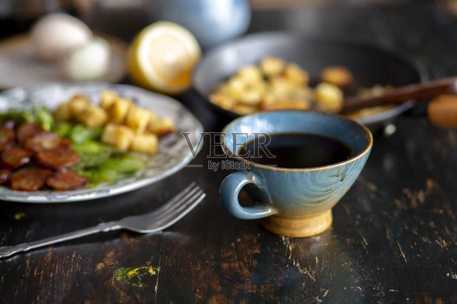 咖啡在早餐照片摄影图片