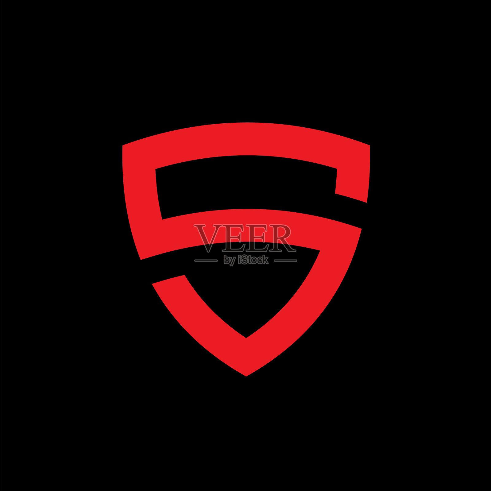 盾徽上的抽象字母插画图片素材