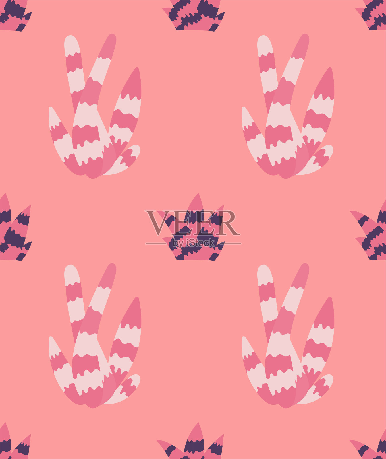 图案美丽明亮的室内植物在斯堪的纳维亚风格。独特的手绘无缝背景。现代向量插图。插画图片素材