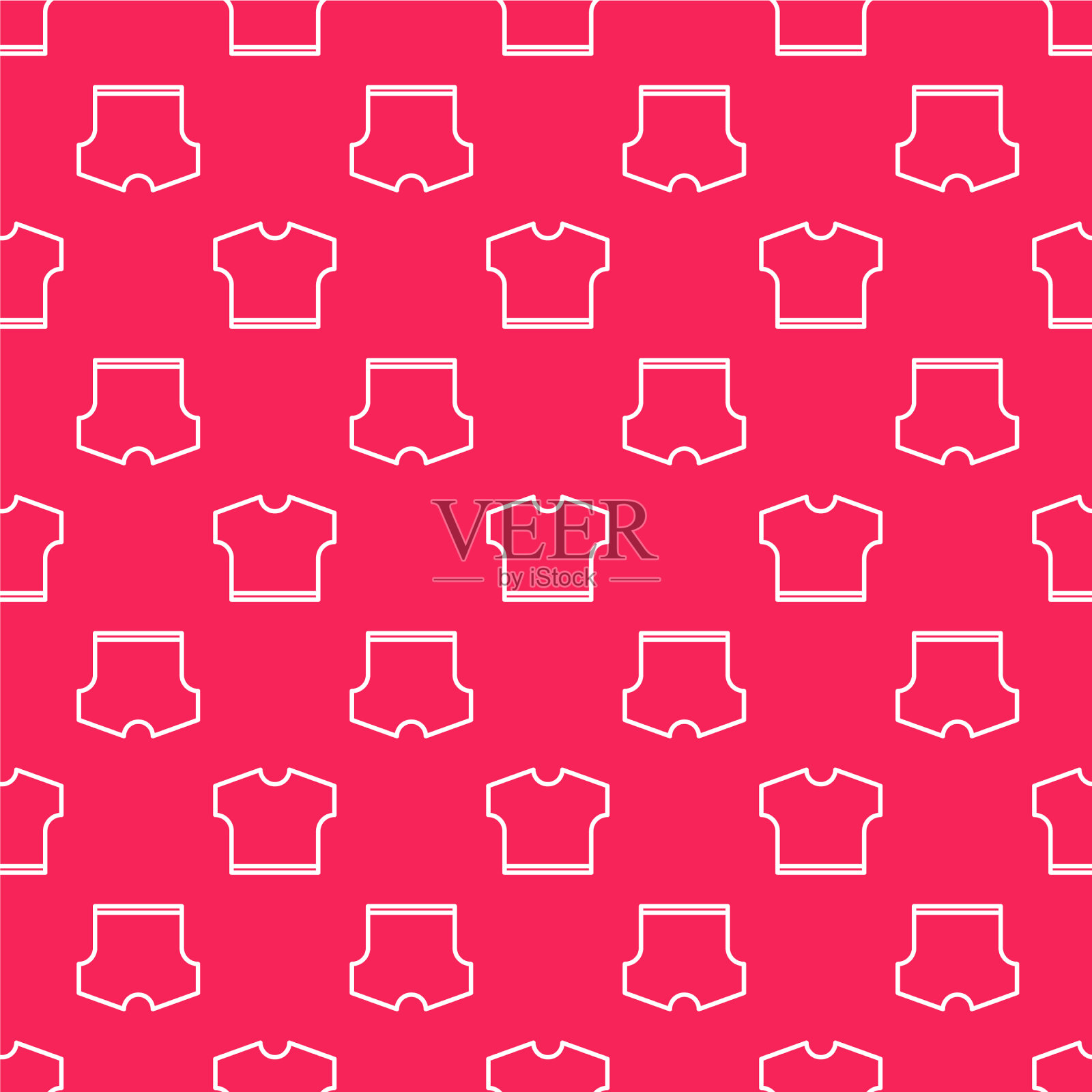 白线t恤图标隔离无缝图案插画图片素材
