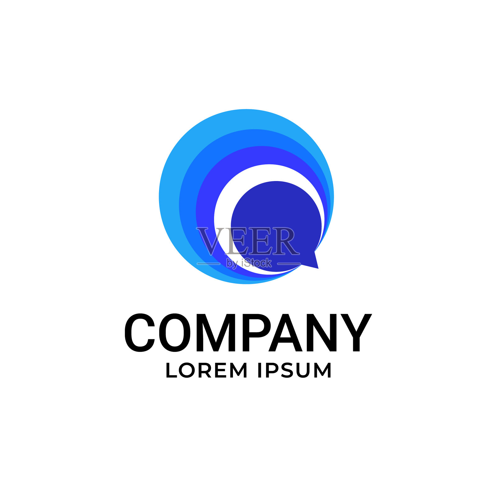 语音泡泡现代概念标识设计图标素材