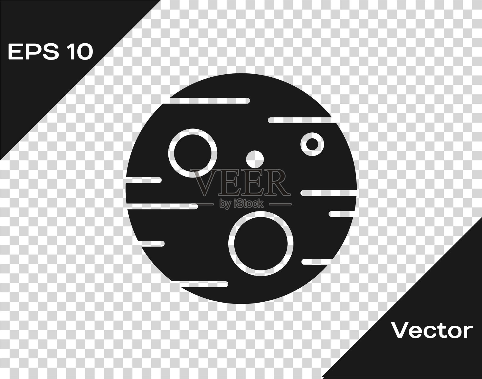 灰色星球火星图标孤立透明插画图片素材