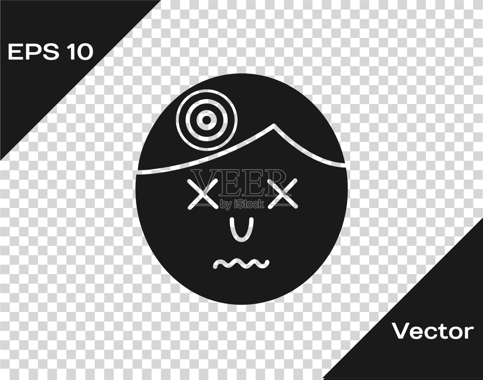 灰色男人有头痛偏头痛图标孤立插画图片素材