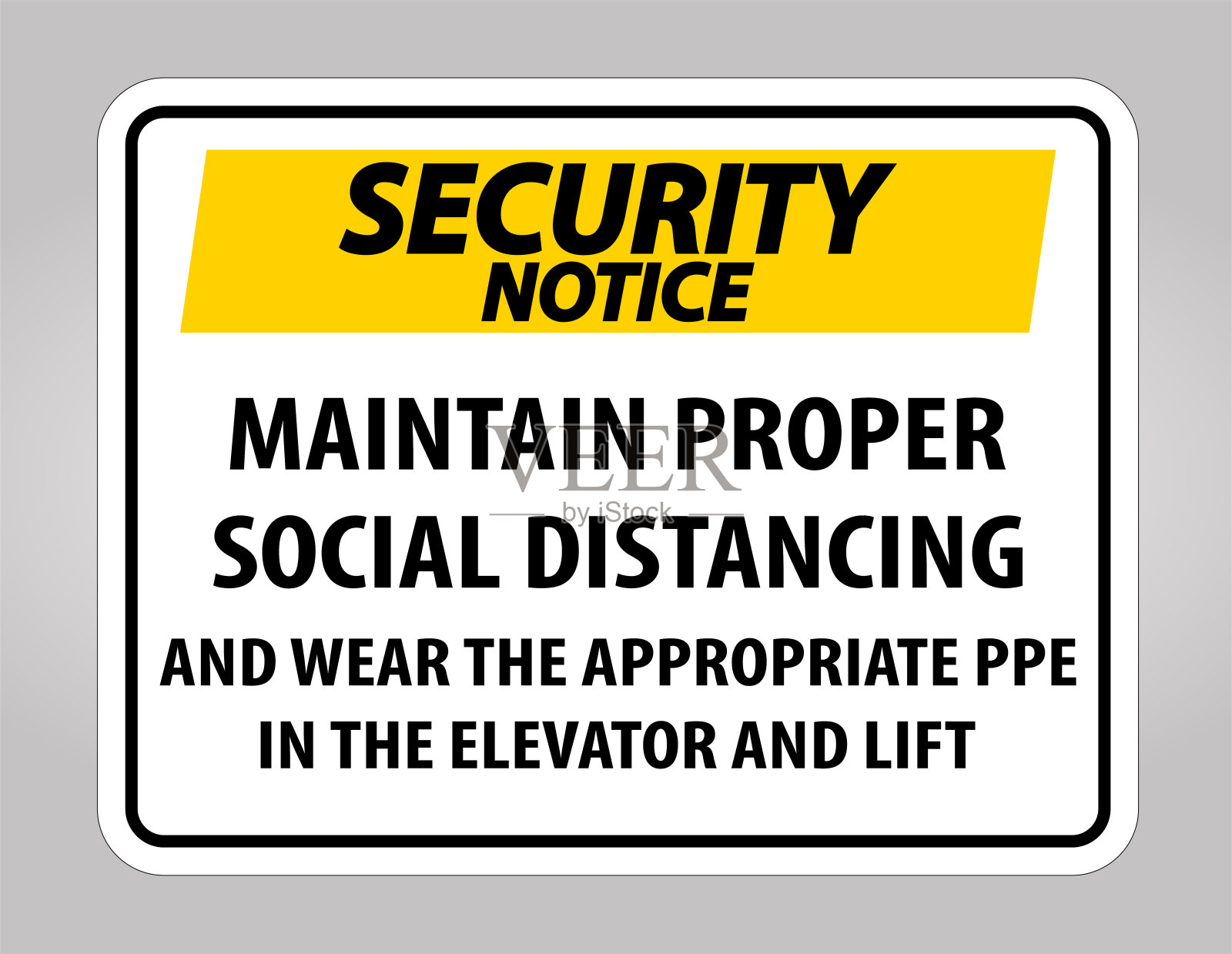 安全注意保持适当的社会距离标志隔离在白色背景，向量插图EPS.10插画图片素材