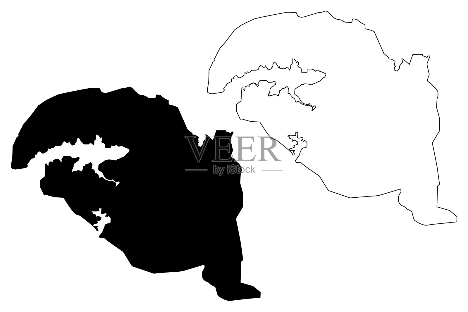 博帕尔城市地图插画图片素材