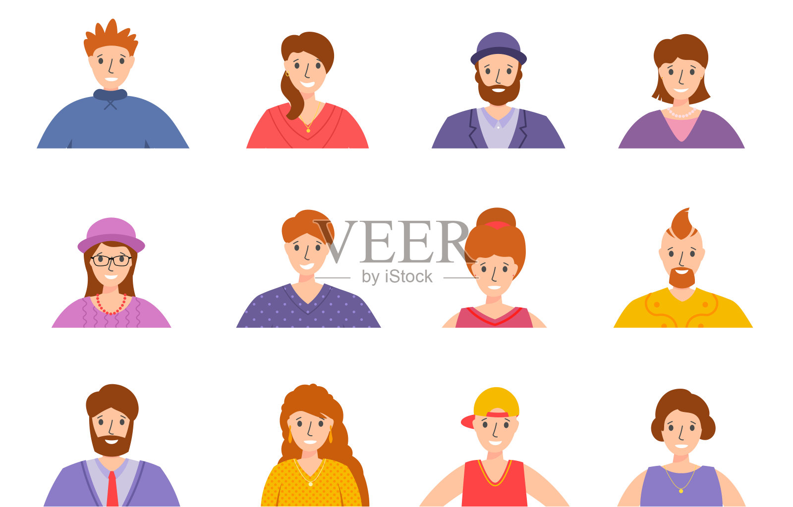 人类面对的人。插画图片素材