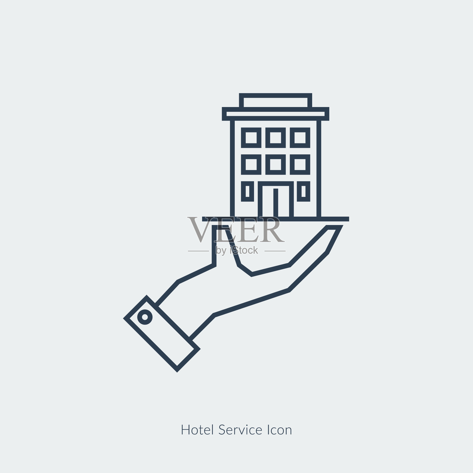 单图标酒店在服务员的手掌图标素材