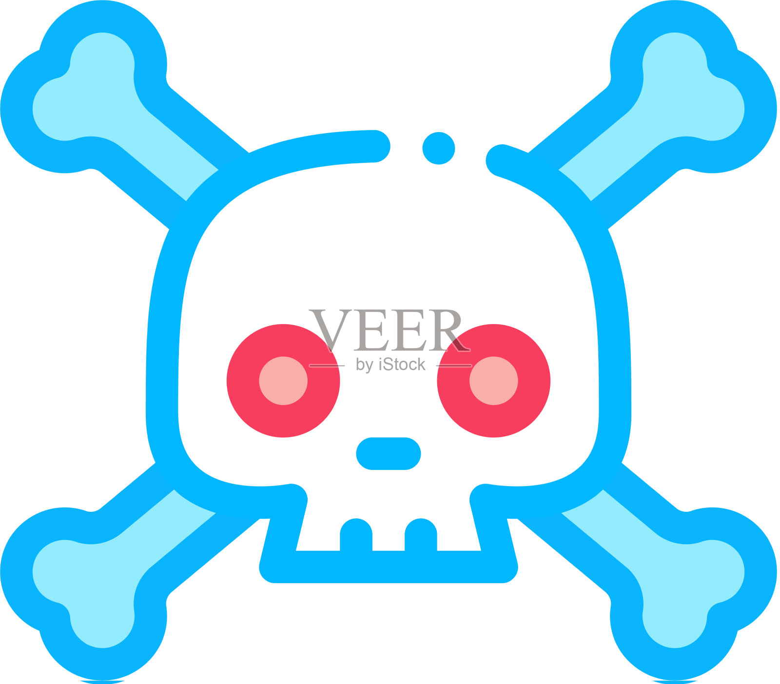 十字骨骷髅图标轮廓设计元素图片