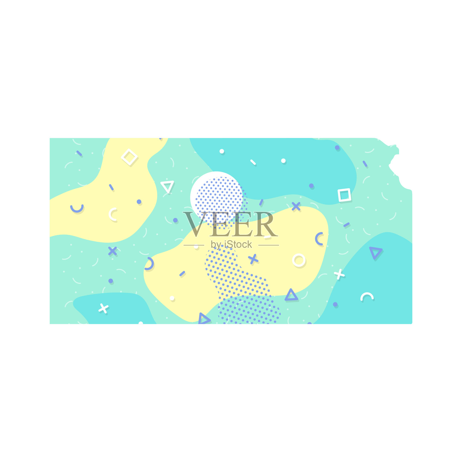 美国堪萨斯州，美国地图插图，矢量孤立在白色背景插画图片素材