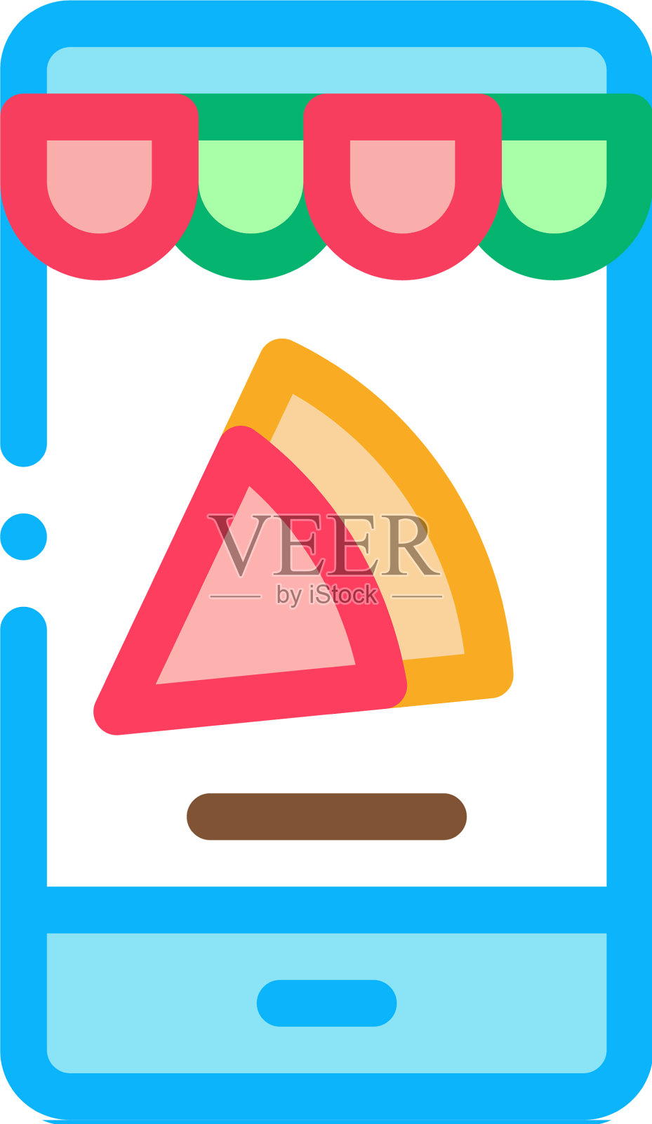 切片披萨手机图标轮廓设计元素图片