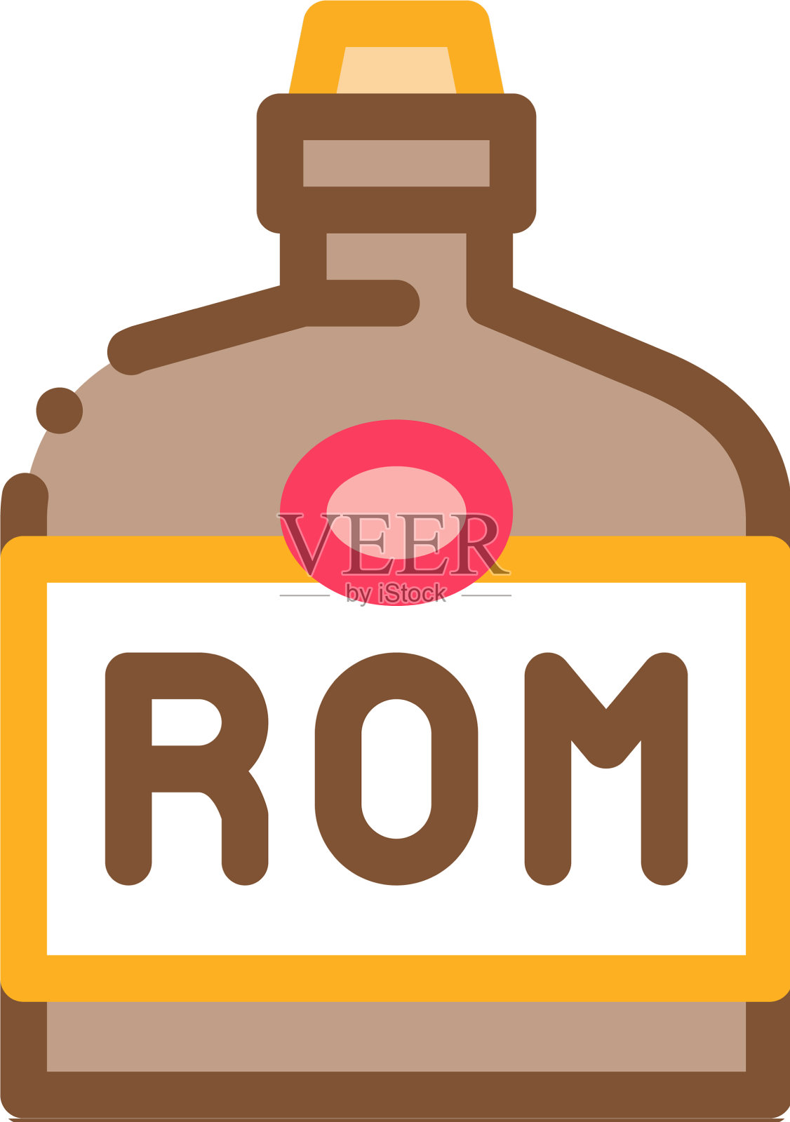 朗姆酒饮料瓶图标轮廓图标素材