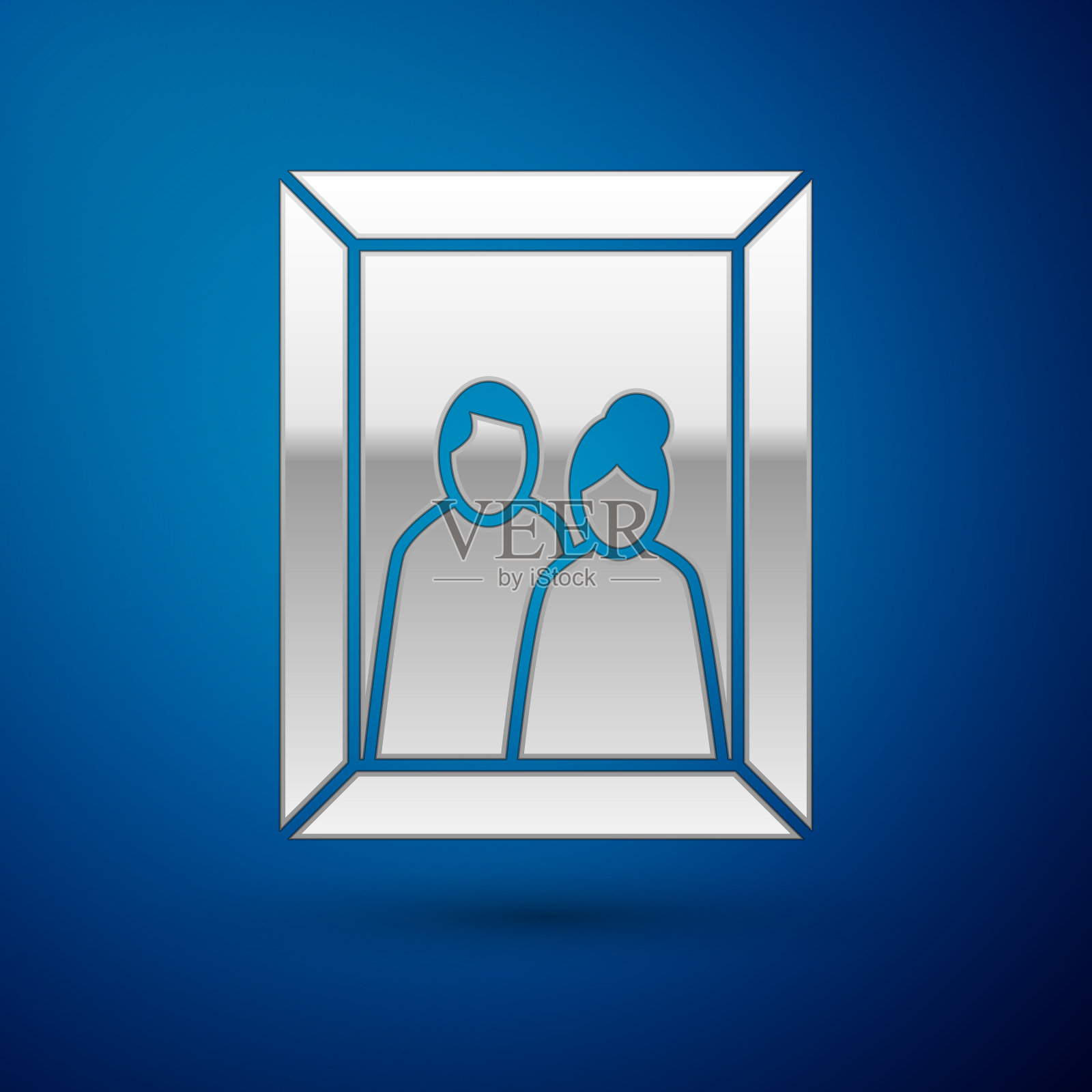 银色相框上的表图标隔离上插画图片素材