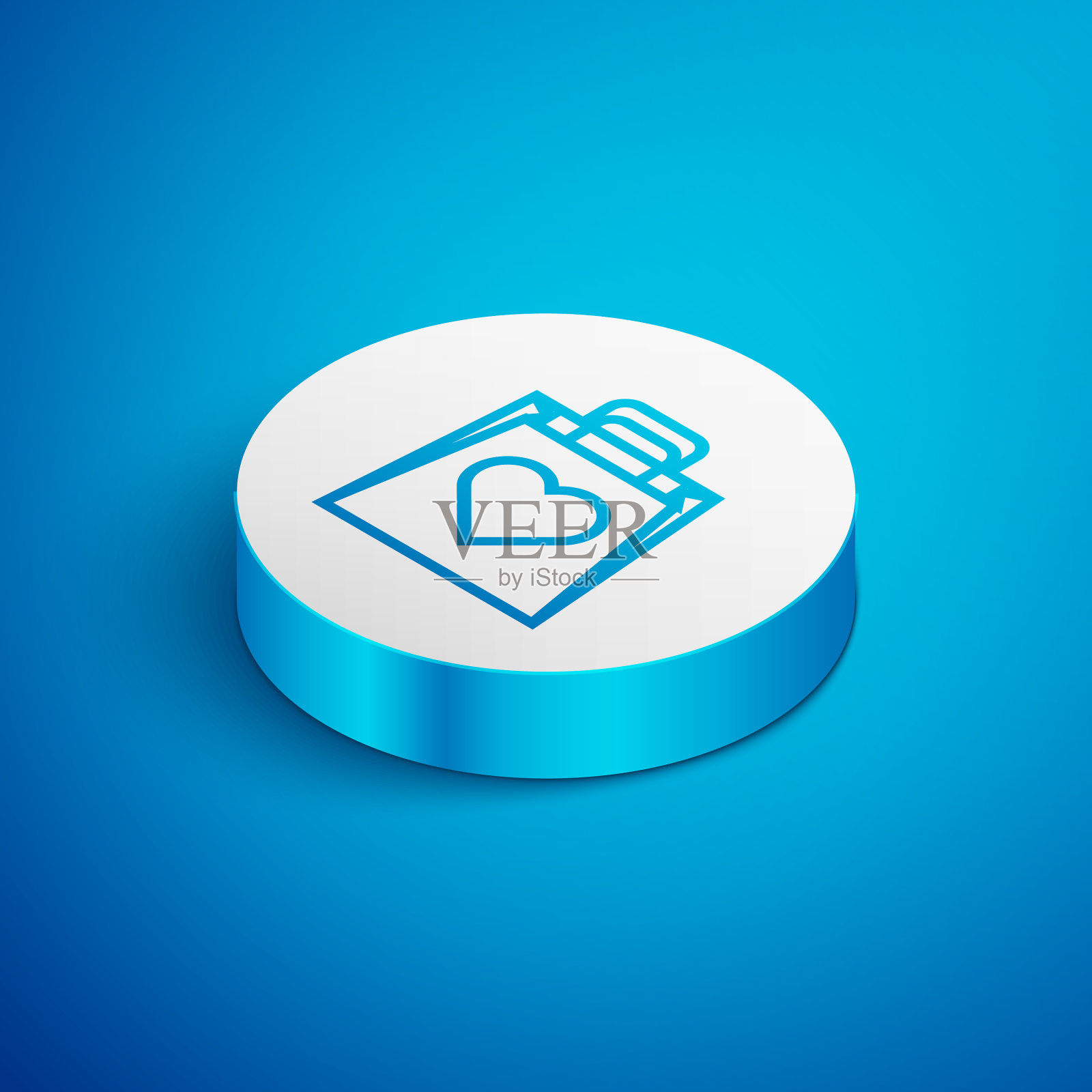 等距线购物袋与心脏图标图标素材