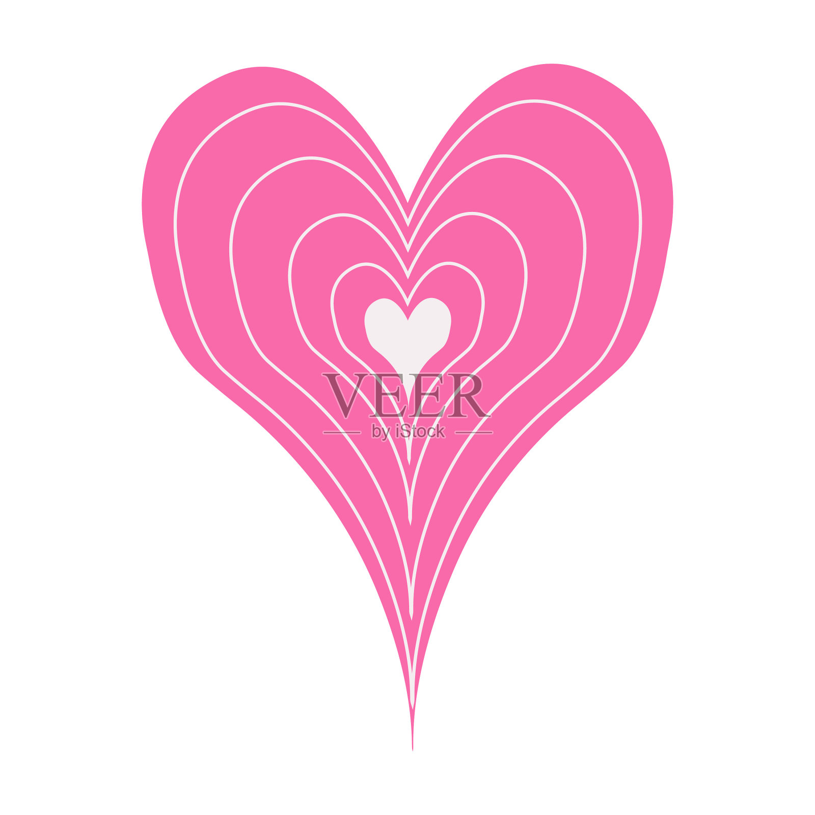 心的轮廓手画心图标为您插画图片素材