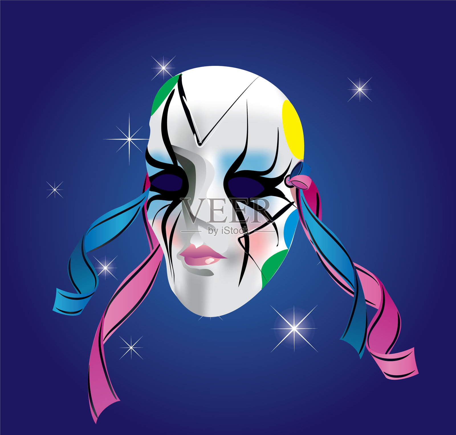 狂欢节面具插画图片素材