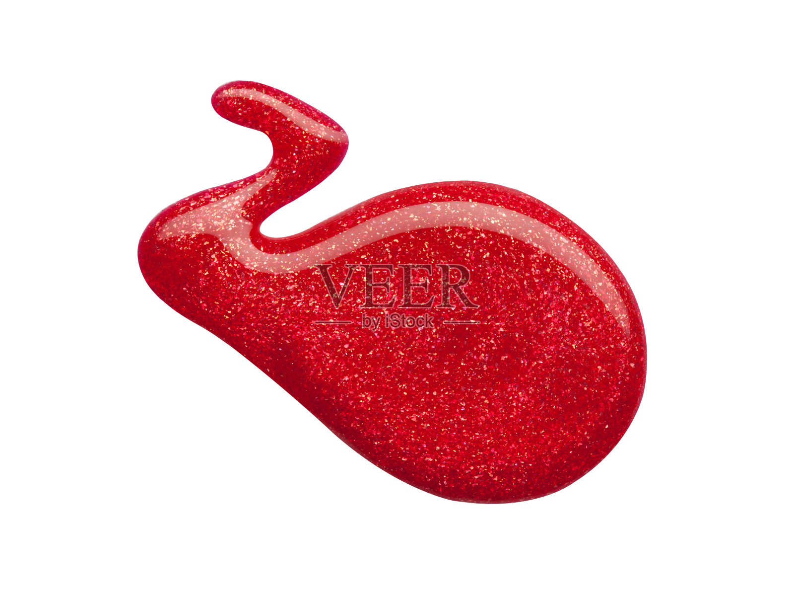 白色指甲油上有红色指甲油污渍照片摄影图片