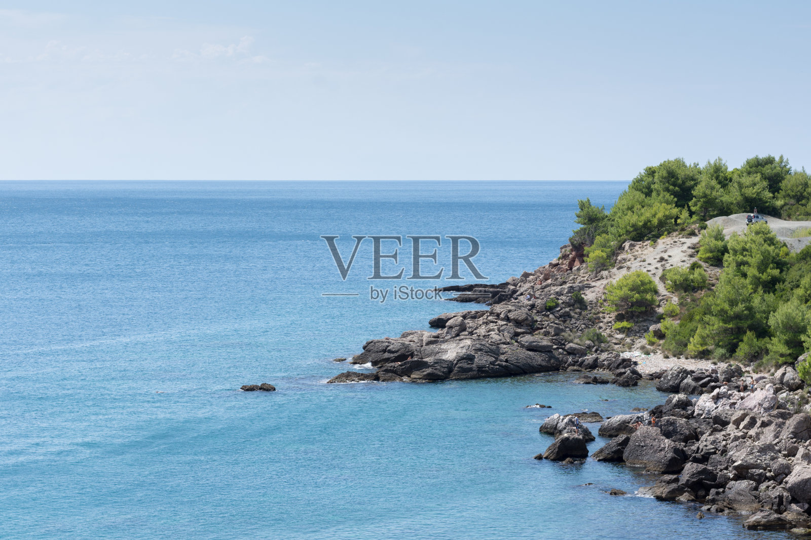 亚得里亚海景观与岩石的海岸照片摄影图片