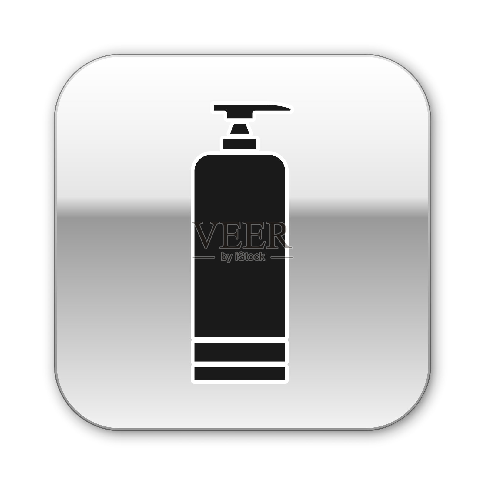 黑色乳霜或乳液化妆品管图标孤立插画图片素材