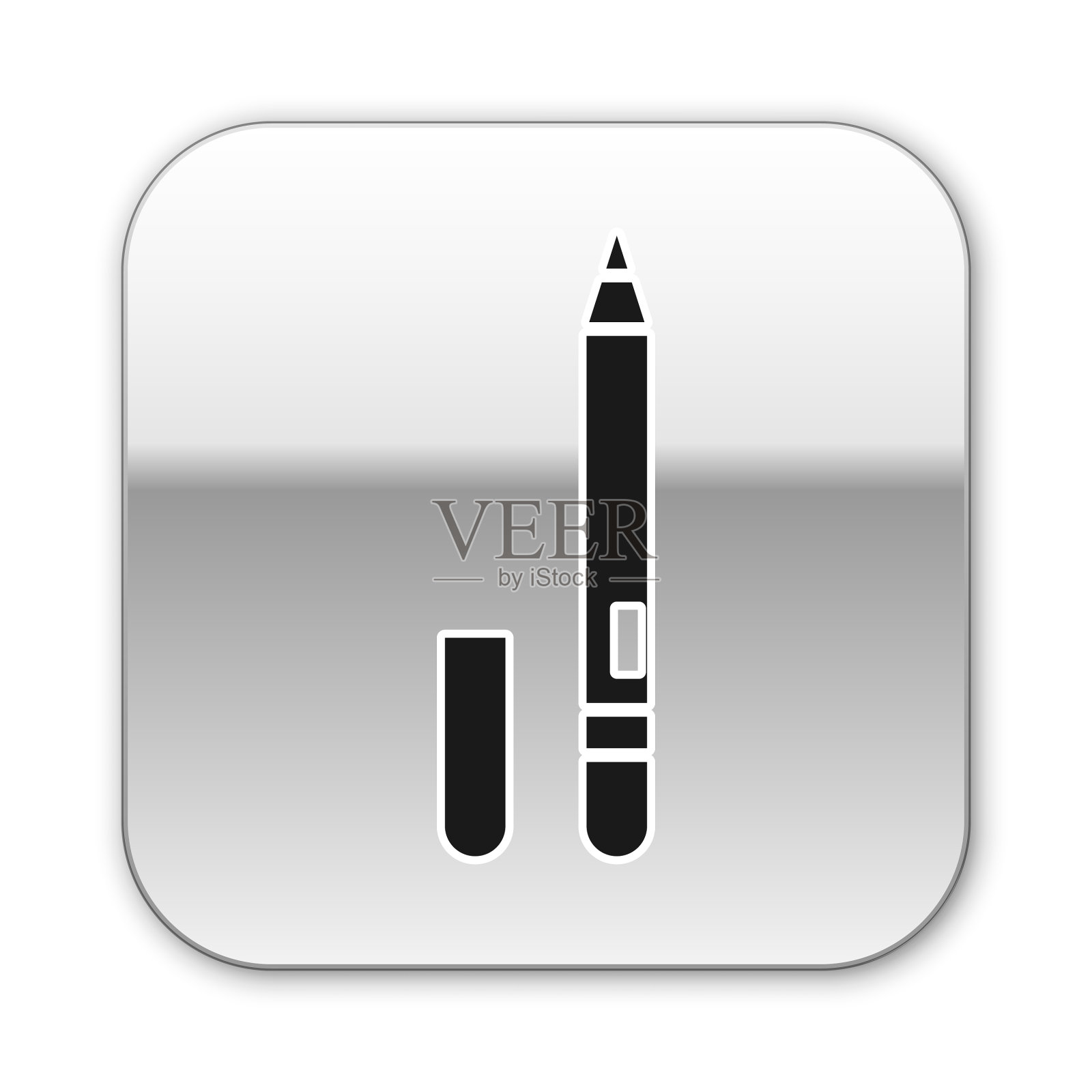 黑色眼线眉图标孤立在白色图标素材