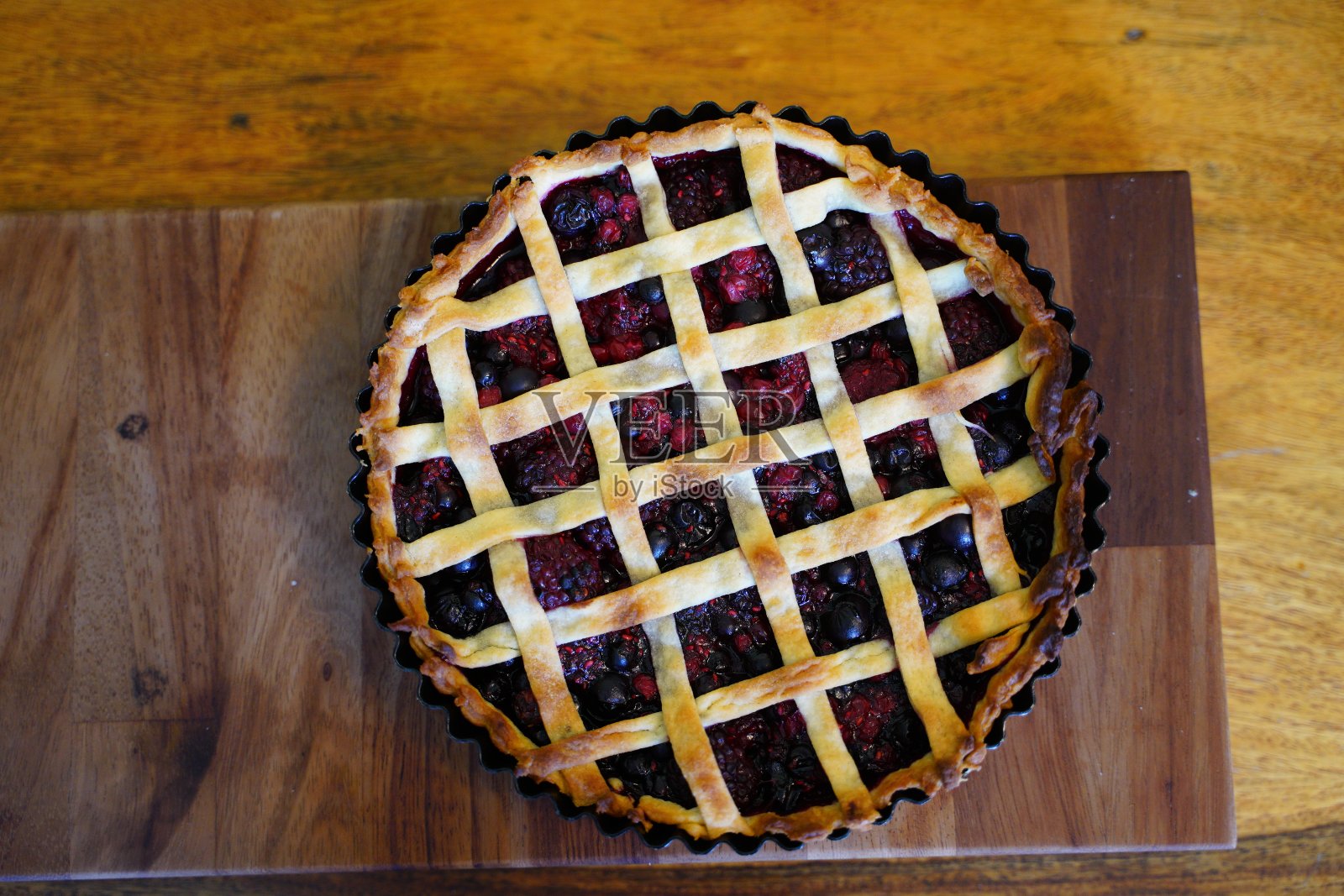 自制浆果格子挞照片摄影图片