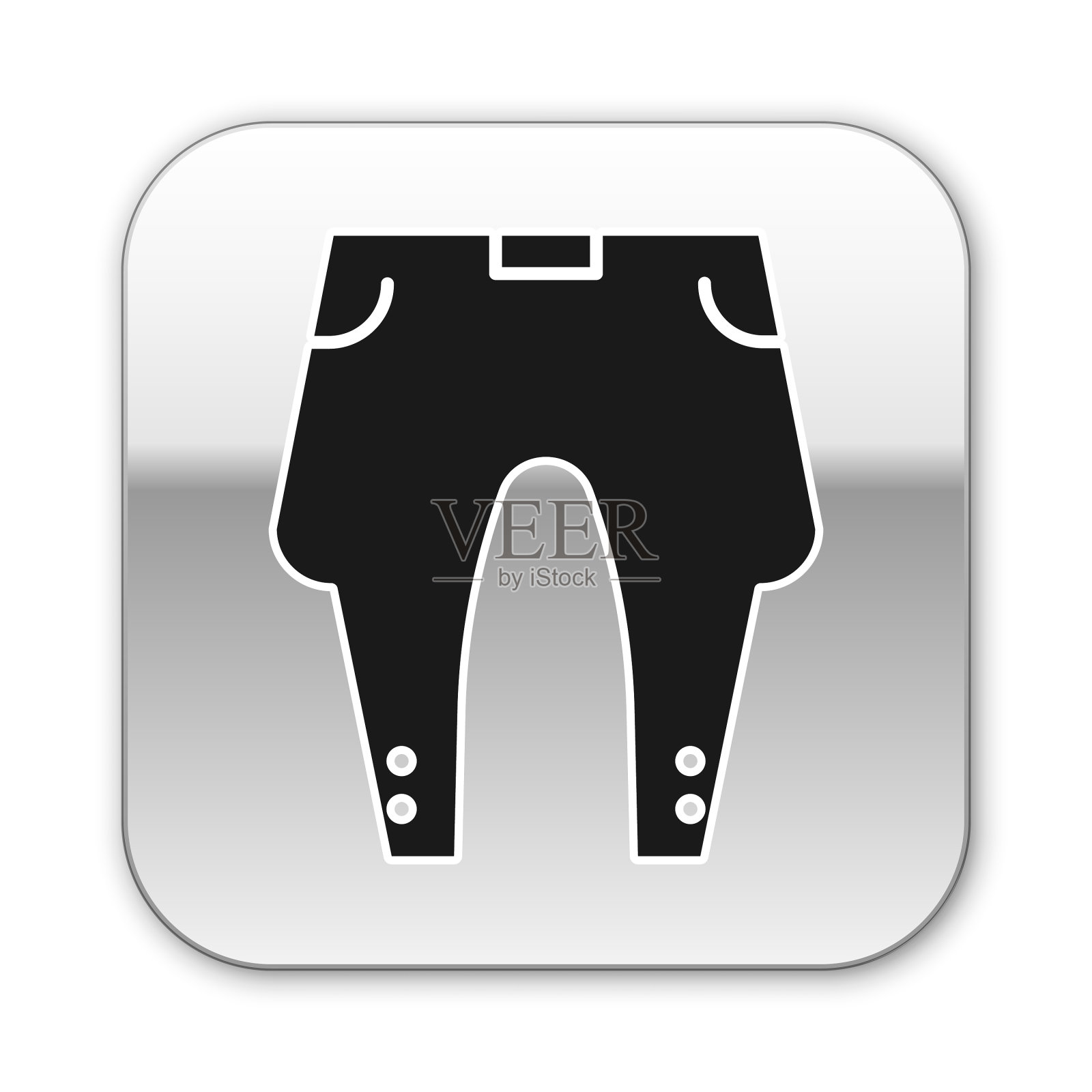 黑色裤子图标孤立在白色背景图标素材