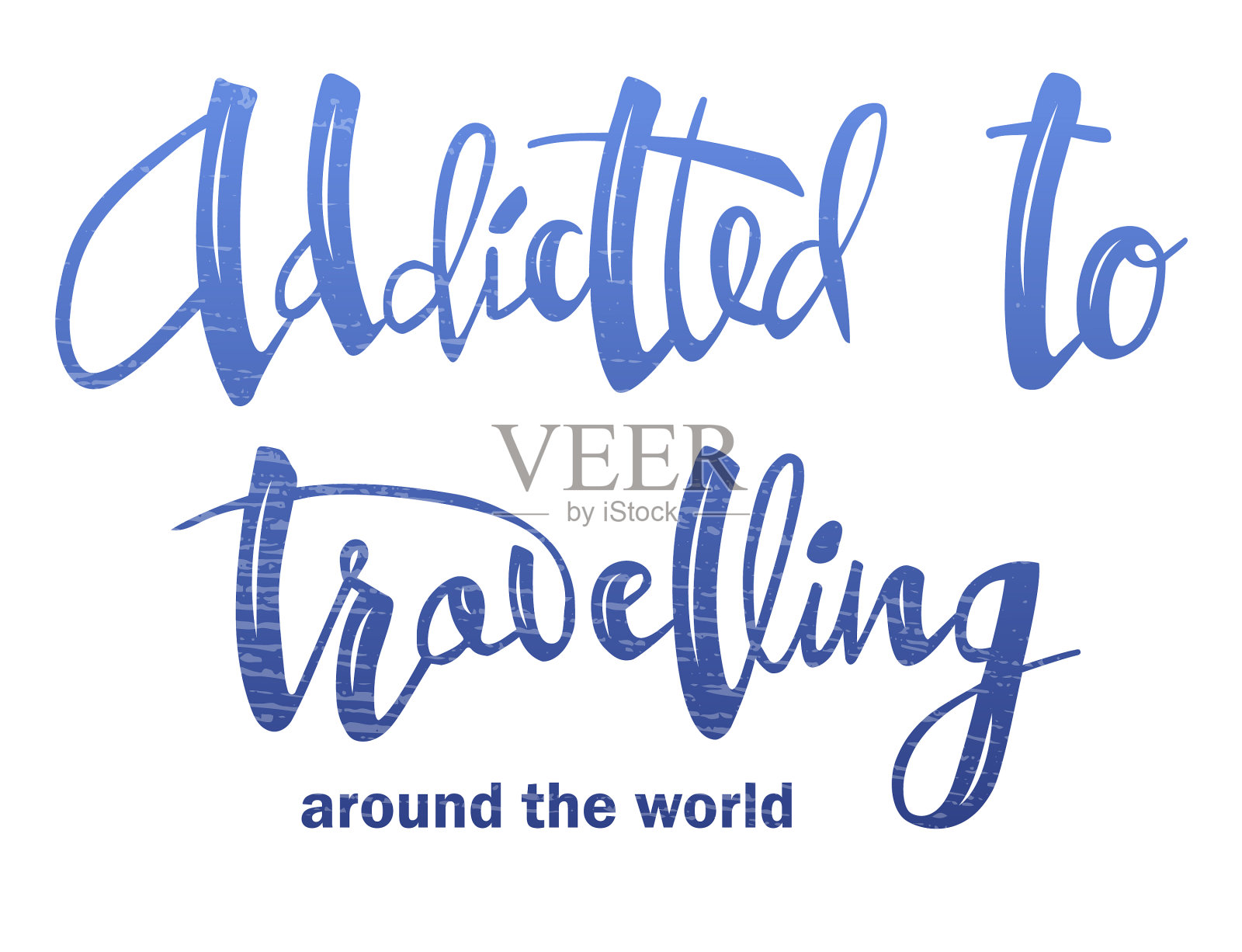 沉迷于世界各地的文字旅行插画图片素材